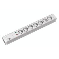 Bachmann 333.604 19 inch Stekkerdoos voor patchkast 1.5 HE Geaarde contactdoos Overspanningsbescherming Grijs-wit (RAL 7035) - thumbnail