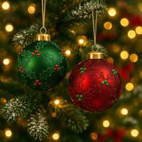 Kerstbal mat met diamanten, verkrijgbaar in 2 varianten, elegante kerstdecoratie, perfect voor elke feestelijke sfeer 8 cm - Varzi sinds 1956