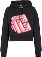 Balmain hoodie en coton à logo imprimé - Noir