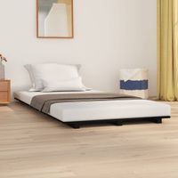 Bedframe massief grenenhout zwart 90x200 cm - thumbnail