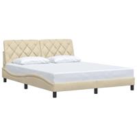 vidaXL Bedframe zonder matras stof crèmekleurig 160x200 cm