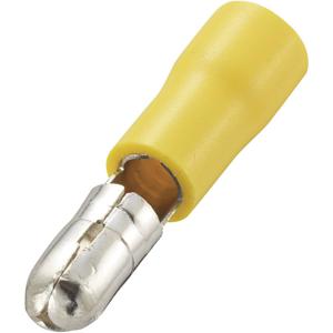 TRU COMPONENTS 1583184 Ronde connector 4 mm² 6 mm² Stift-Ø: 5 mm Deels geïsoleerd Geel 1 stuk(s)