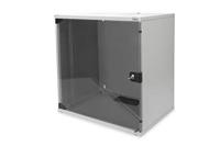 DIGITUS Netwerkkast - 19-inch Rack 12 HE - Niet gemonteerd - wandmontage - 400 mm diep - 60 kg draagvermogen - glazen deur - SOHO serie - grijs