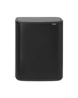 Brabantia Bo Touch Bin Prullenbak, Recycling, Matt Black, 2 binnenemmers (2 x 30L)