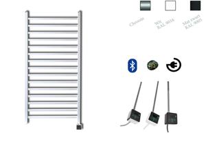 Sanicare Qubic elektrische design radiator met Bluetooth 125x60cm wit met thermostaat rechts chroom