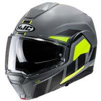 HJC I100 Beis, Systeemhelm, Mat Grijs Fluogeel