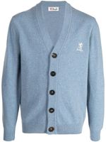 Pringle of Scotland cardigan à logo brodé - Bleu