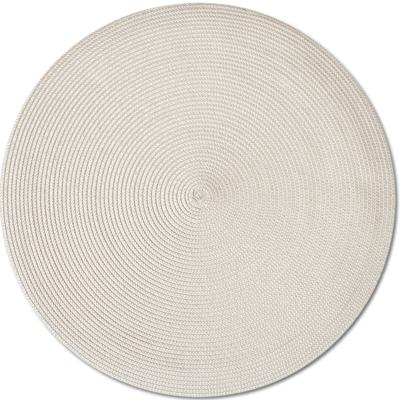1x Ronde placemats creme geweven 38 cm