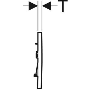 Geberit Sigma30 bedieningplaat, 2-toets spoeling frontbediening voor toilet 24.6x16.4cm chroom 115.883.KH.1