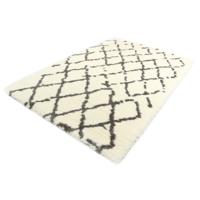 Floki Moroccan - Berber Shaggy - Ruitjes - Crème-Grijs-120 x 160 cm