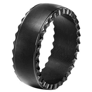 Zwarte stalen mannen ring met Kartel-21mm