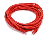 Monoprice Cat6 Ethernet-patchkabel, netwerk-internetkabel, RJ45, geknoopt, 550 MHz, UTP, zuiver koperdraad, 24 AWG, 7,6 m, rood