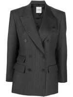 SANDRO pinstripe double-breasted blazer - Gris