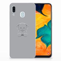 Samsung Galaxy A30 Telefoonhoesje met Naam Grijs Baby Olifant