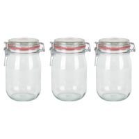 8x Weckpotten/inmaakpotten 1000 ml/1 liter met beugelsluiting