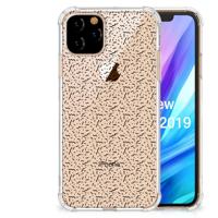Apple iPhone 11 Pro Doorzichtige Silicone Hoesje Stripes Dots