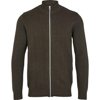 Kronstadt Trui Donkergroen Carlo Zip Regular Fit