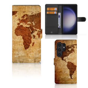 Samsung Galaxy S24 Ultra Flip Cover Wereldkaart