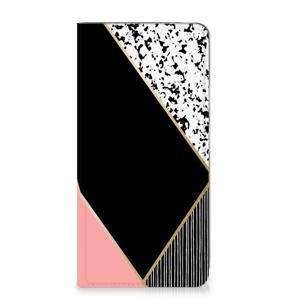 Xiaomi Redmi 12 4G Stand Case Zwart Roze Vormen