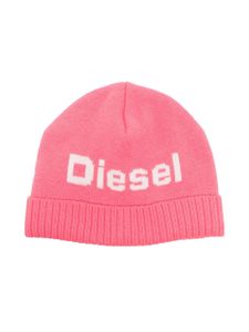 Diesel Kids bonnet nervuré à logo imprimé - Rose