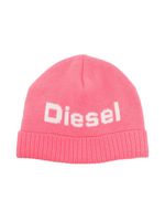 Diesel Kids bonnet nervuré à logo imprimé - Rose - thumbnail