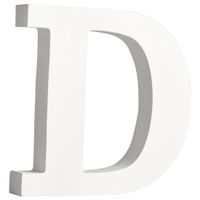 Witte houten letter D 11 cm   -