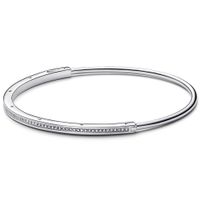 Pandora 592313C01 Armband Bangle Signature I-D Pavé zilver-zirconia zilverkleurig-wit