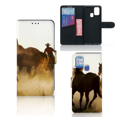 Samsung Galaxy M31 Telefoonhoesje met Pasjes Design Cowboy Samsung Galaxy M31 Telefoonhoesje met Pasjes Design Cowboy
