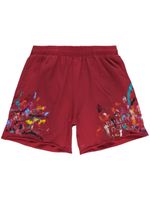 GALLERY DEPT. short de sport à effet taches de peinture - Rouge