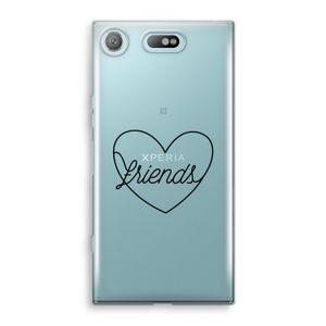 Friends heart black: Sony Xperia XZ1 Compact Transparant Hoesje