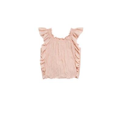 Mango top met ruches lichtroze