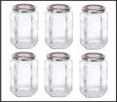 Leifheit 3211 Jampot Zeshoekig 770ml Glas/Zilver (set van 6 stuks)