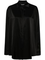 David Koma chemise en satin - Noir