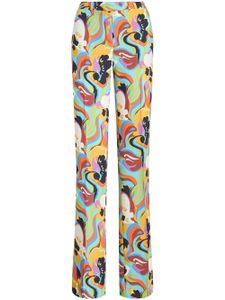 ETRO pantalon droit à fleurs - Bleu