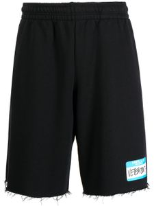 VETEMENTS short frangé à logo imprimé - Noir