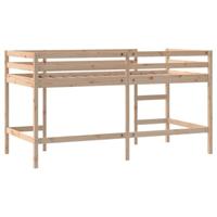 vidaXL Kinderhoogslaper met ladder 80x200 cm massief grenenhout, kinderbedframe, peuterbed, junior bed, kinderbed, peuter bed, halfhoogslaper