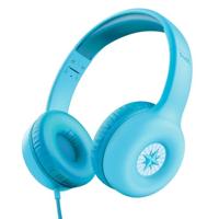 Trust Nouna Hoofdtelefoon met Kabel voor Kinderen 4-10 Jaar met Volumebegrenzing (85dB), On Ear Opvouwbare Headphones met In-line Microfoon en Stickers, Jack 3.5mm, voor Switch, Tablet, Muziek, Blauw