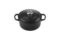 LE CREUSET 21177180000430 Kenmerkende geëmailleerde gietijzeren ronde braadpan met deksel, 18 cm, 1,8 liter, satijnzwart, 211771800
