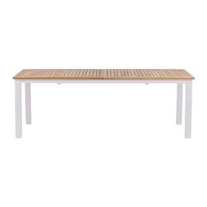 by fonQ Fold-Up Tuintafel 224/324 x 100 cm - Wit/Teak