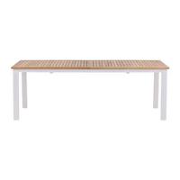 by fonQ Fold-Up Tuintafel 224/324 x 100 cm - Wit/Teak