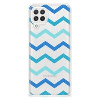 Samsung Galaxy A22 4G | M22 TPU bumper Zigzag Blauw - thumbnail