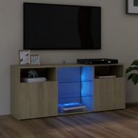 Tv-meubel met LED-verlichting 120x30x50 cm sonoma eikenkleurig - thumbnail