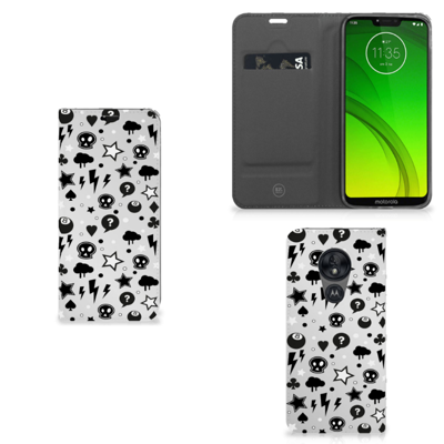 Mobiel BookCase Motorola Moto G7 Power Silver Punk