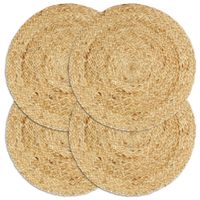 VidaXL Placemats 4 st rond 38 cm jute natuurlijk