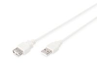 Digitus USB-kabel USB 2.0 USB-A stekker, USB-A bus 1.80 m Beige AK-300202-018-E