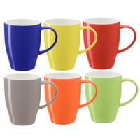 Koffie mokken/bekers Paris - 6x - porselein - multi kleuren - 350 ml - stijlvolle vorm - thumbnail