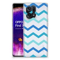 OPPO Find X5 TPU bumper Zigzag Blauw - thumbnail