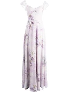 Marchesa Notte Bridesmaids robe longue à fleurs - Blanc