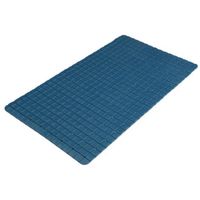 Badkamer/douche anti slip mat - rubber - voor op de vloer - donkerblauw - 39 x 69 cm - thumbnail