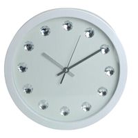 Wandklok - met diamanten - wit - 30 cm - voor kamer/keuken   -